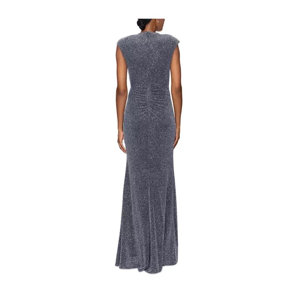 Betsy & Adam Women's Sleeveless Mock-Neck Glitter Gown (new) - Picture 2 of 6
